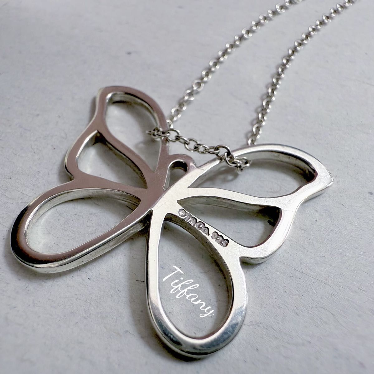 美品ティファニー TIFFANY & CO バタフライ ネックレス ペンダント 蝶