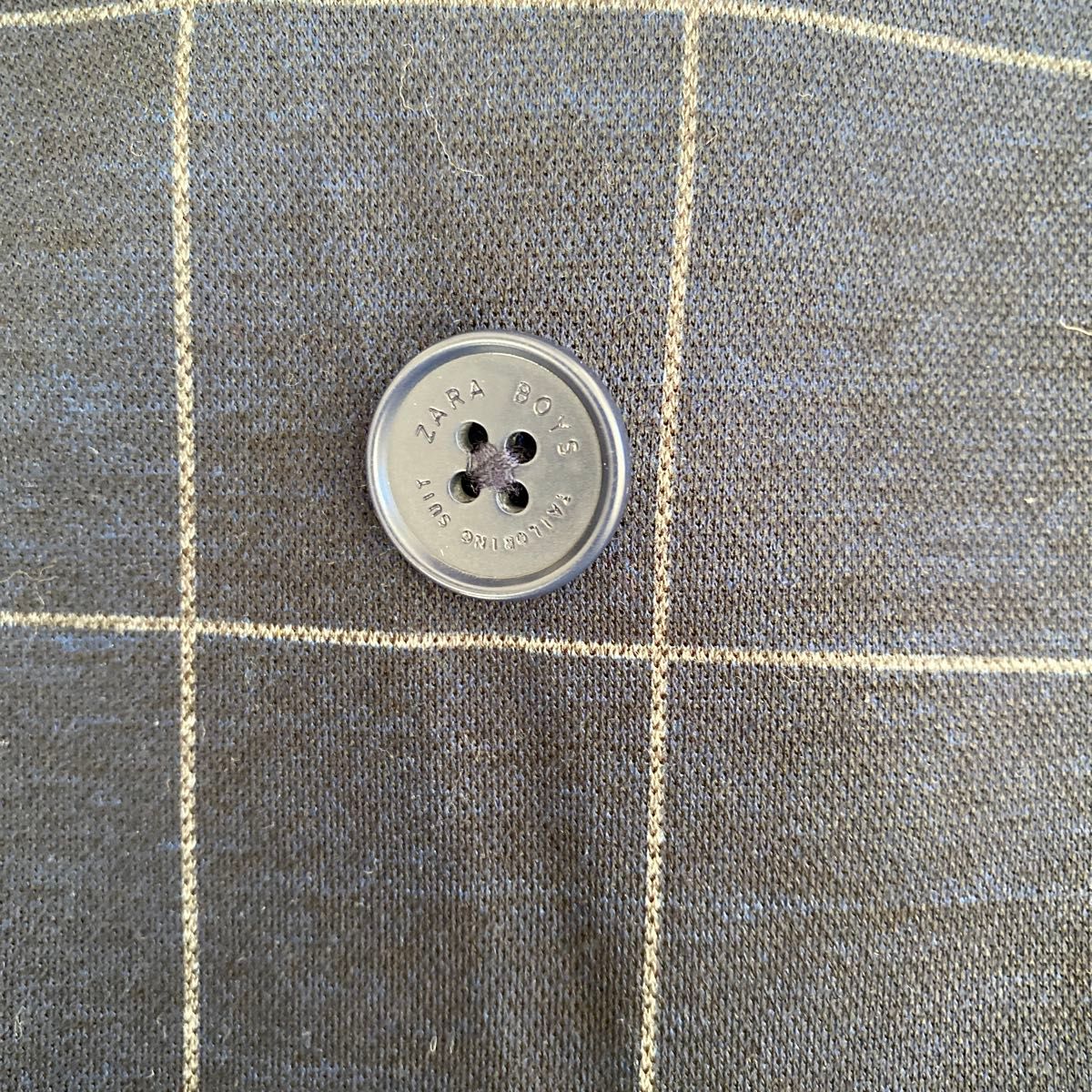 ZARA ネイビー チェック柄 ダブルブレスト スーツジャケット チェック