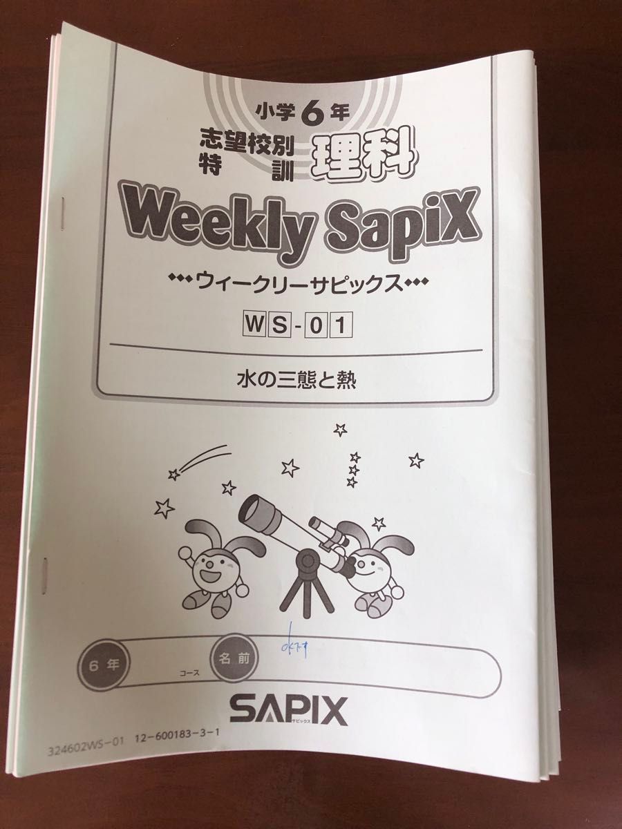 中学受験 サピックス sapix 小6 土曜特訓 理科 36回セット 解答解説冊
