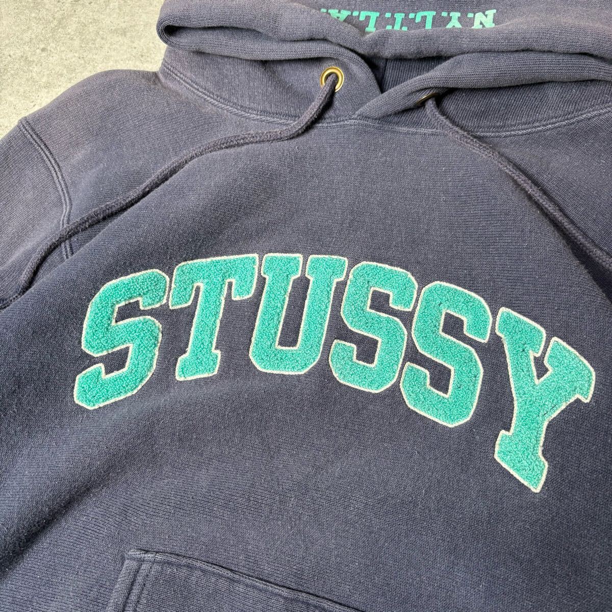STUSSY × Champion パーカー リバースウィーブ コラボ 刺繍 ダブル