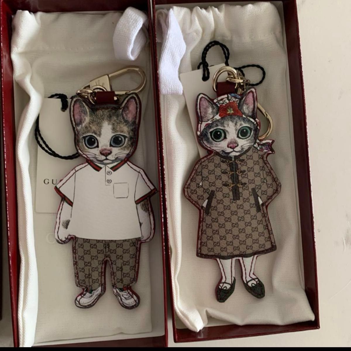 ヒグチユウコ GUCCI 猫 チャーム ボリス＆ボーちゃん 2体セット｜Yahoo