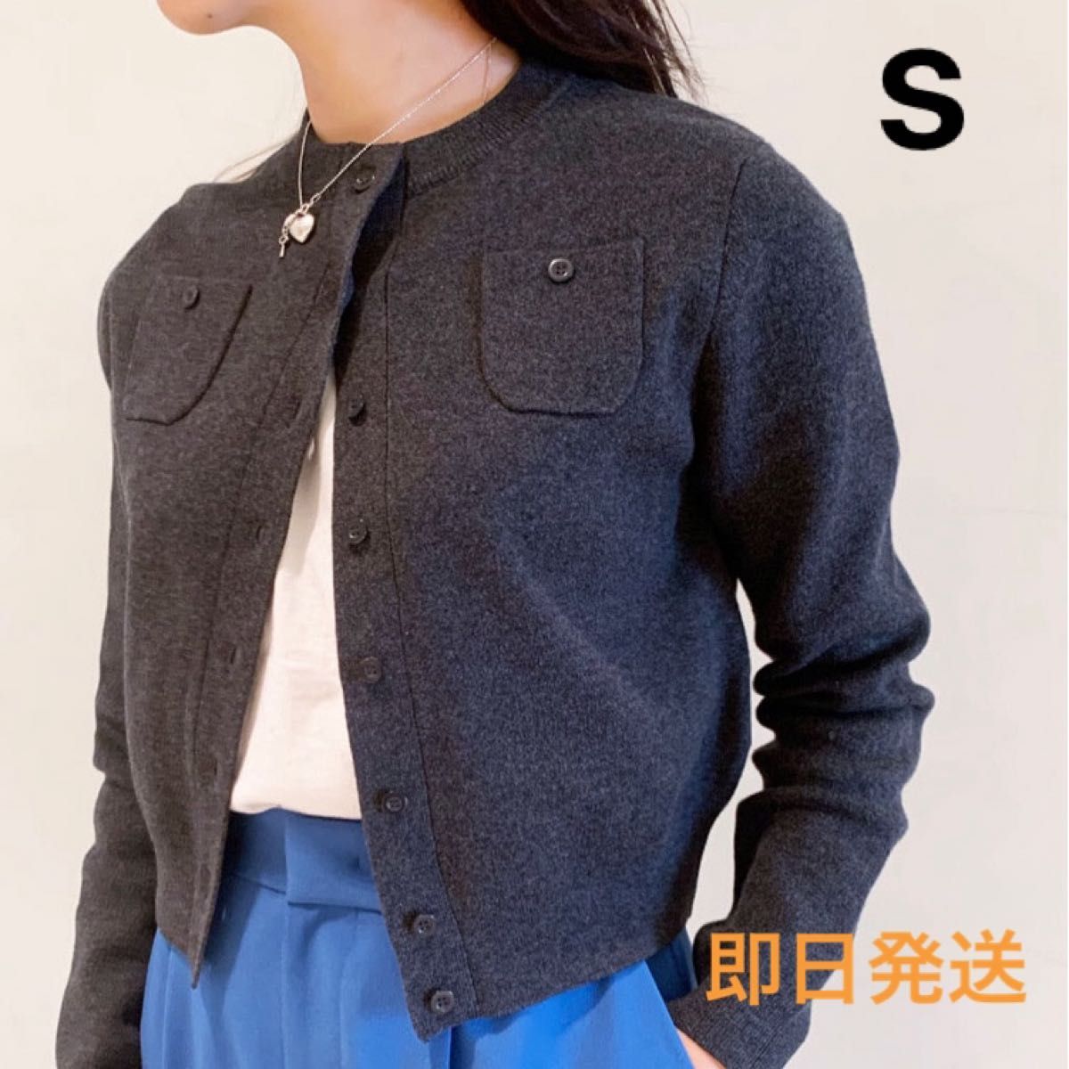 新品未使用 CABaN コットンカシミヤ クルー ネックカーディガン