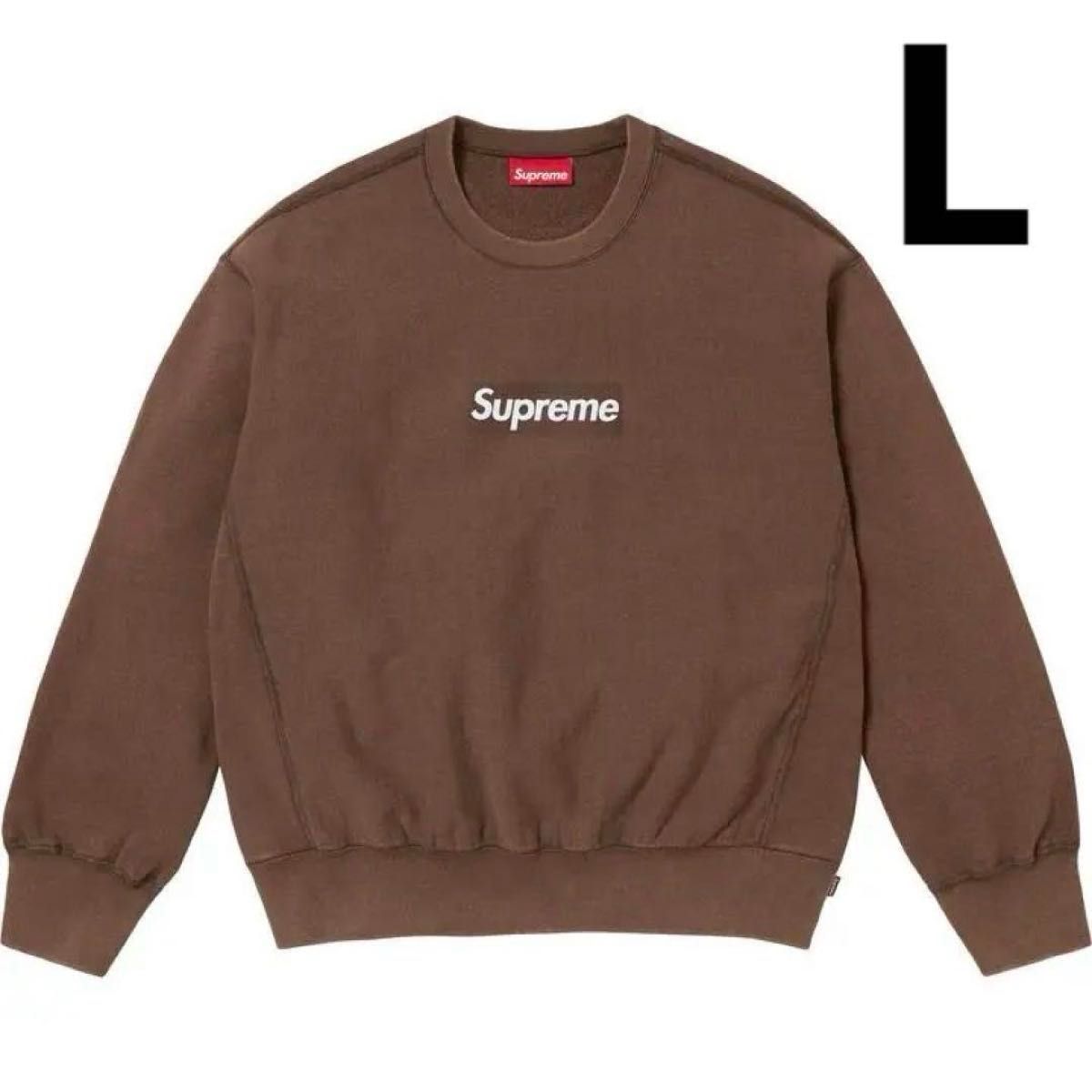 Supreme Washed Box Logo Crewneck Brown L シュプリーム ボックス