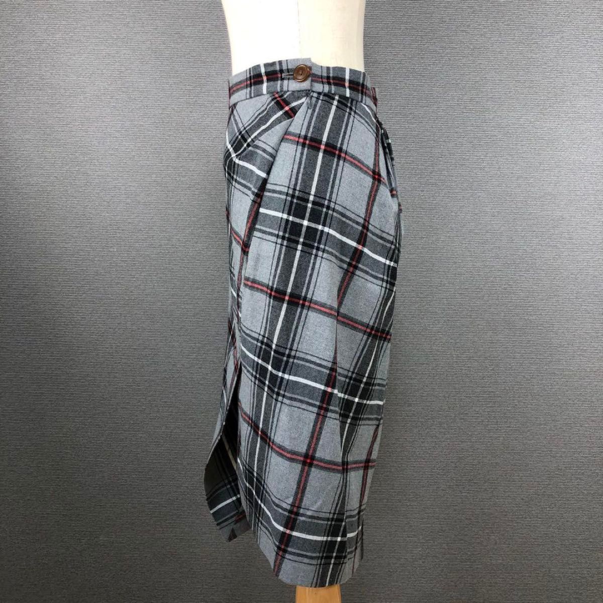 Vivienne Westwood ウール チェック 変形スカート 2 グレー｜Yahoo