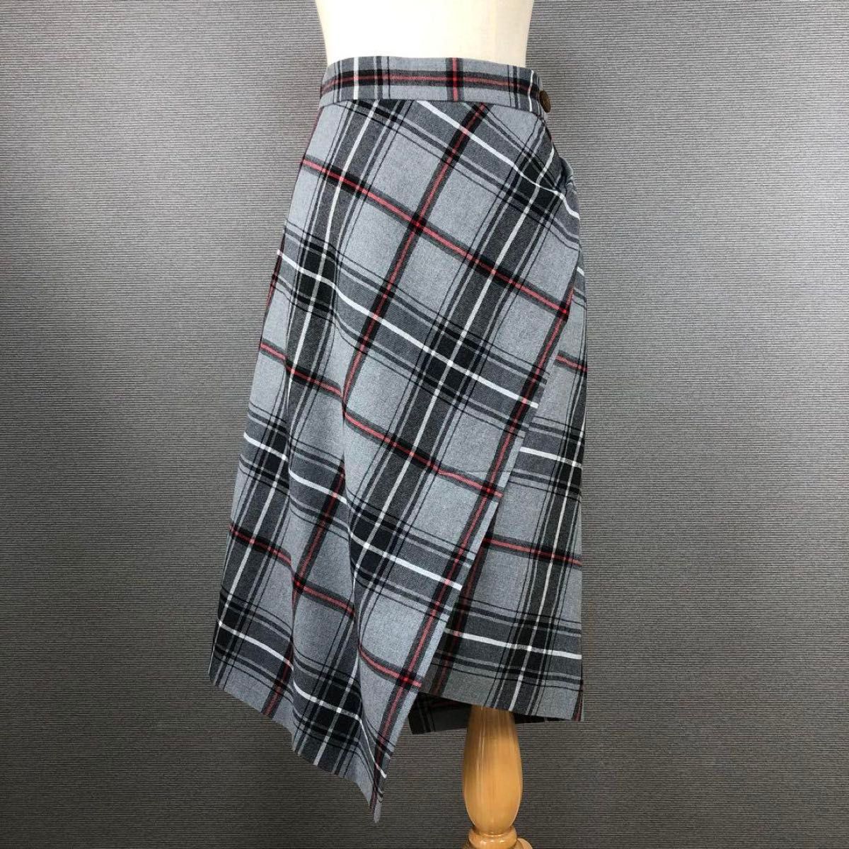 Vivienne Westwood ウール チェック 変形スカート 2 グレー｜Yahoo