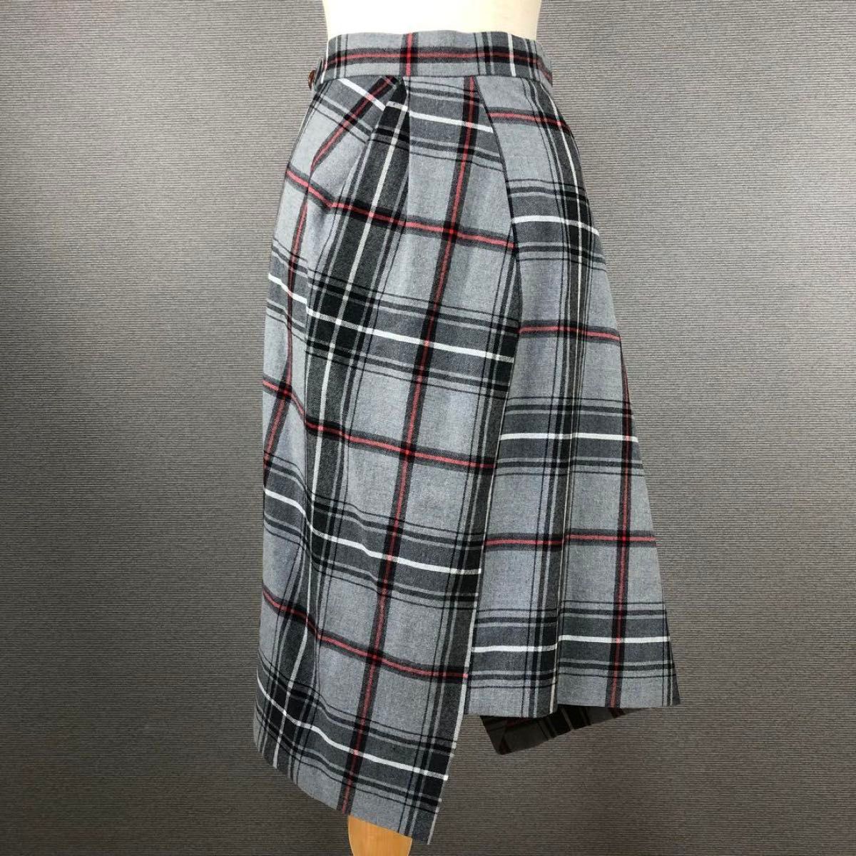 Vivienne Westwood ウール チェック 変形スカート 2 グレー｜Yahoo