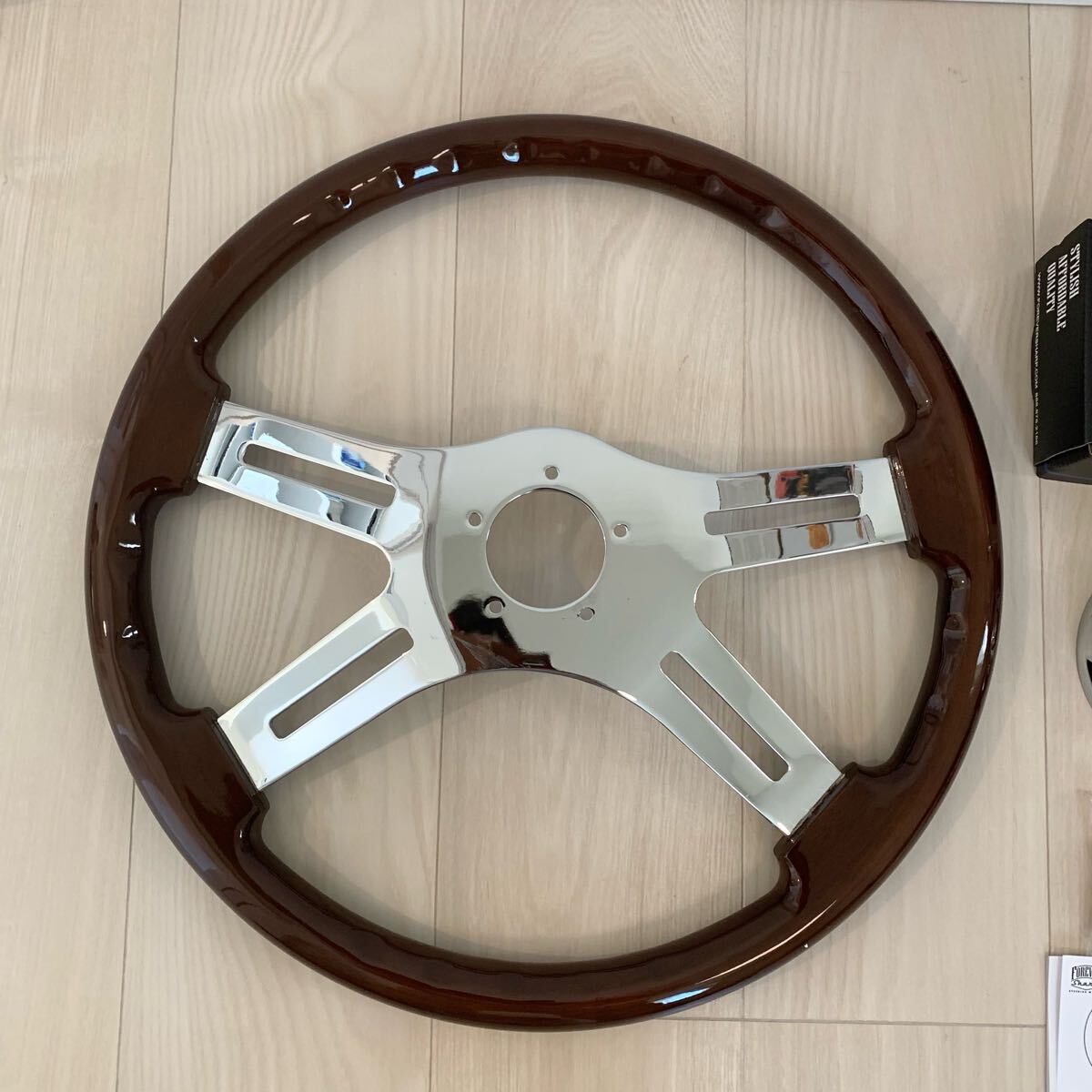 新品 FOREVER SHARP製 ウッドハンドル 45cm (18インチ) ステアリング