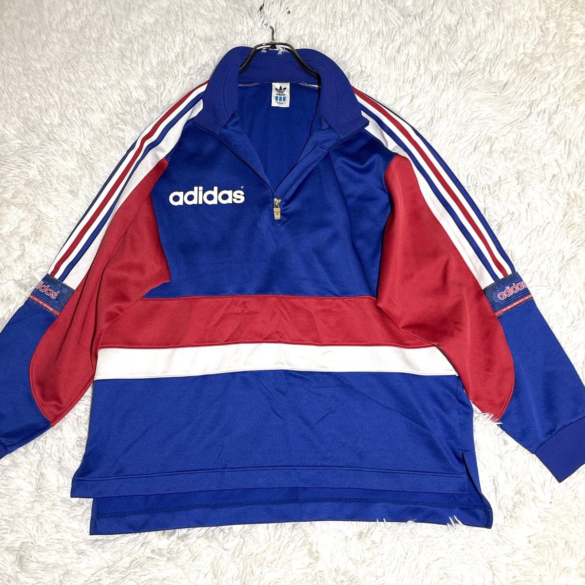 希少】adidas デサント製 ジャージ ハーフジップ ジャケット XO 日本