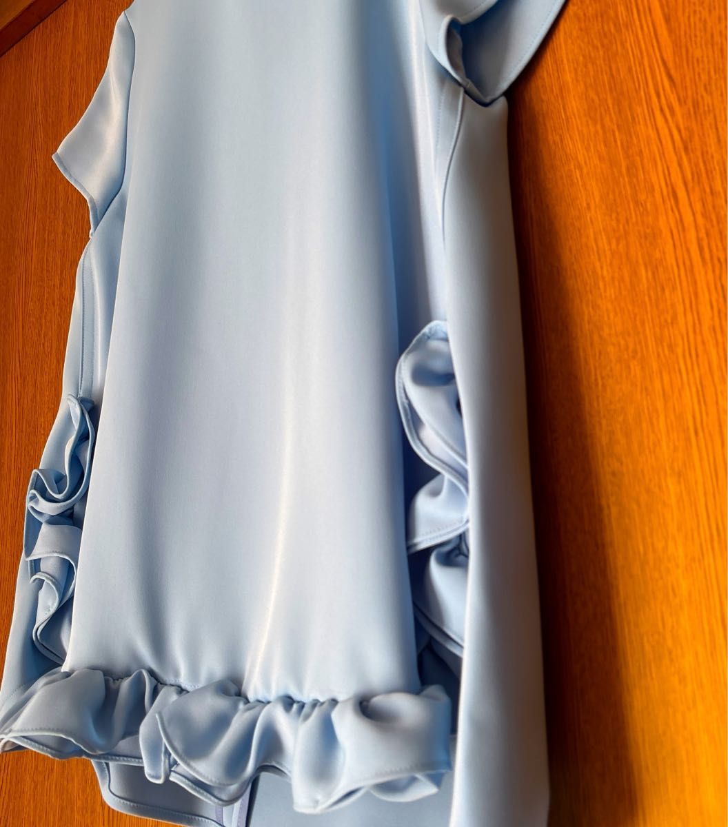 新品 YOKOCHAN ハーフスリーブフロントフリルブラウス ヨーコチャン