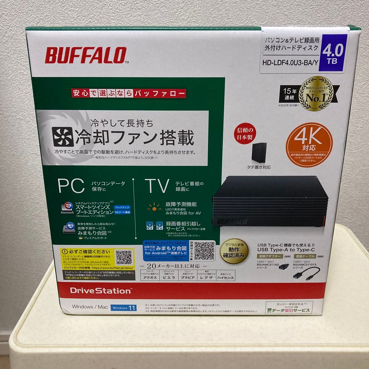 BUFFALO 外付けHDD 4TB HD-LDF4 0U3-BAY｜Yahoo!フリマ（旧PayPayフリマ）