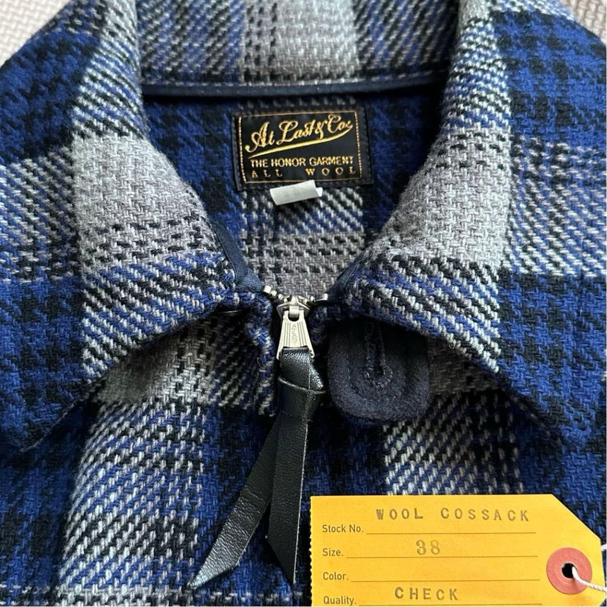 美品 Atlast&co アットラスト WOOL COSSACK JACKET チェック size38