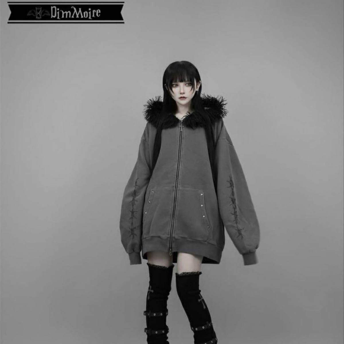 DimMoire ディムモアール ファーフード Gothic パーカー Gray XL