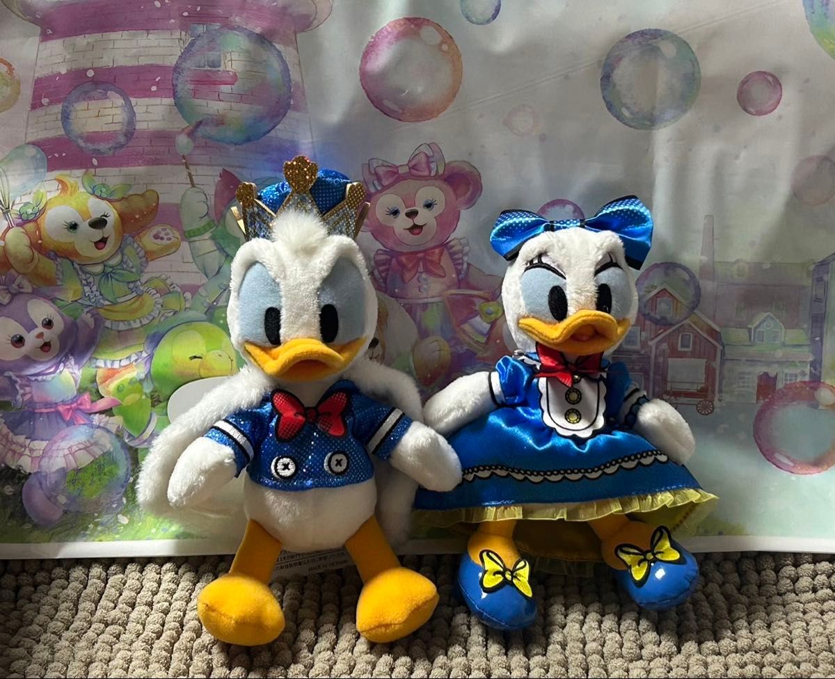 ドナルド デイジー ミッキー ミニー ピート ぬいぐるみバッジ 5人