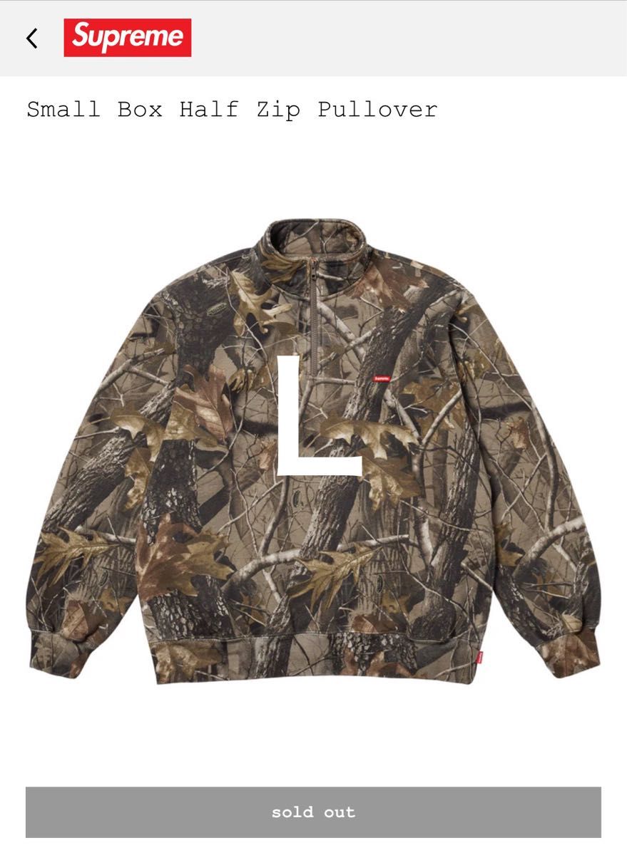 Supreme Small Box Half Zip Pullover Realtree Hardwoods Camo Lsize