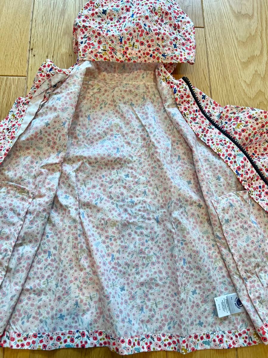 PETIT BATEAU プチバトー 花柄レインコート ウィンドブレーカー 24m