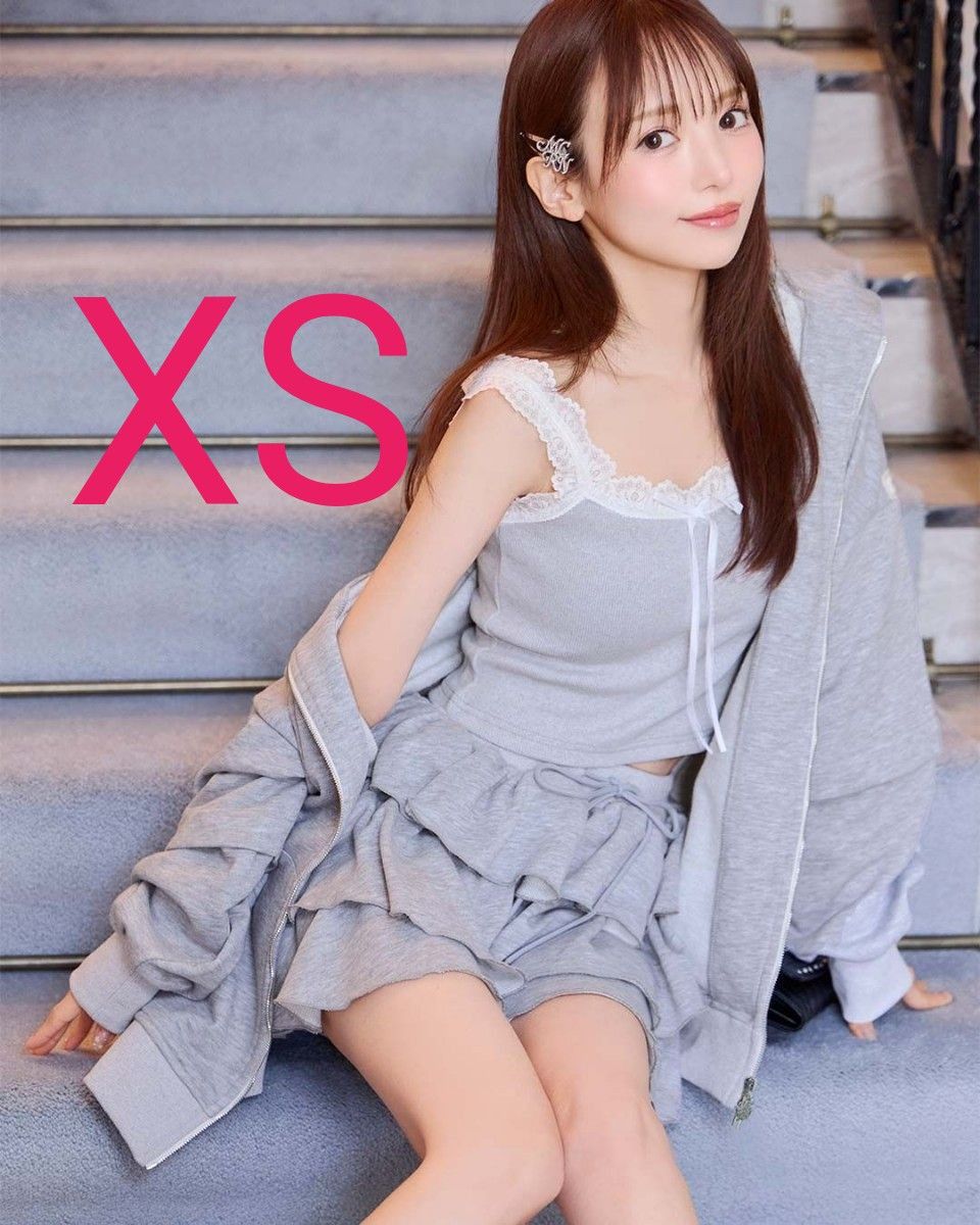 ミシェルマカロン ティアードスカートセットアップ グレー XSサイズ