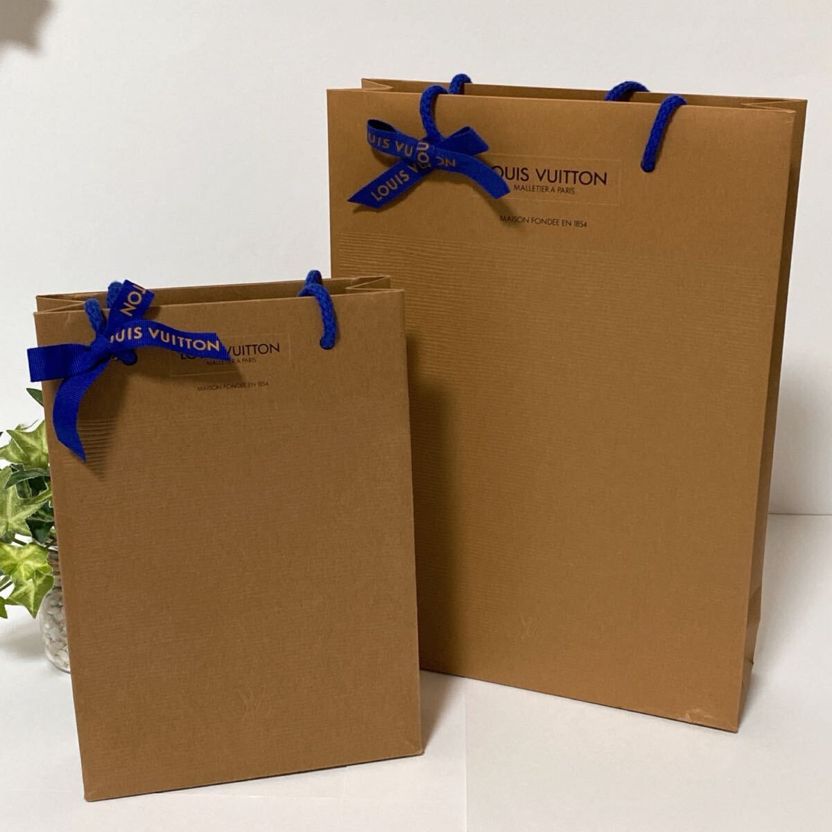 ルイヴィトン「LOUIS VUITTON」ショッパー2枚セット 旧旧型 (4899
