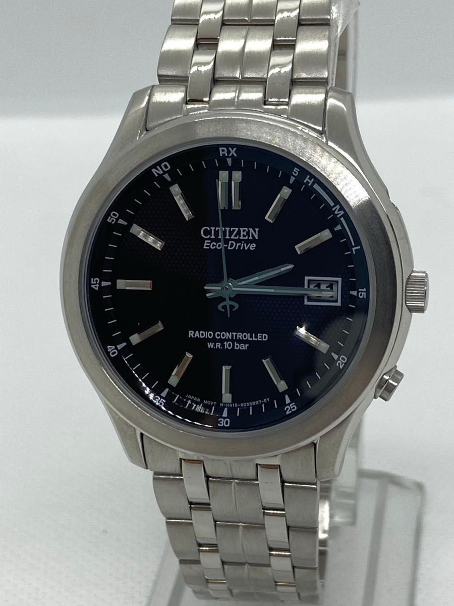CITIZEN エコドライブ 電波ソーラー腕時計 H415-S045495 稼働品 美品