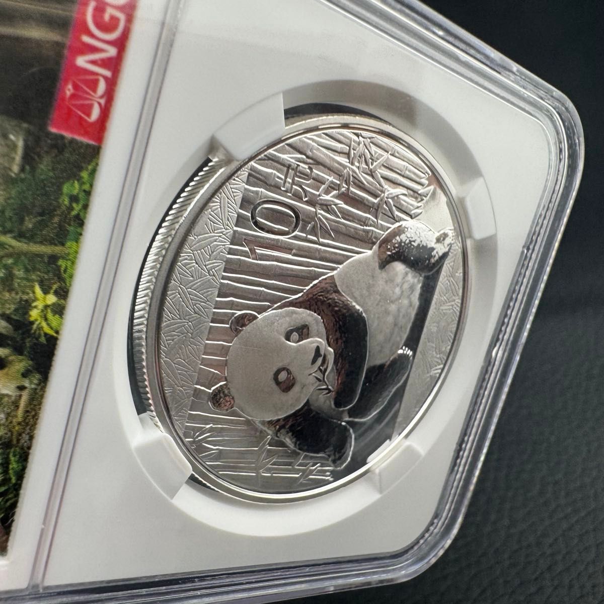 2015年 パンダ 銀貨 NGC MS70 最高鑑定 純銀 パンダ写真付きラベル