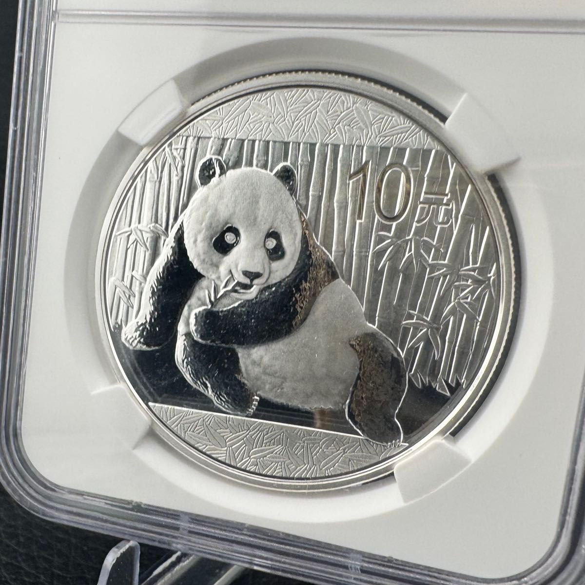2015年 パンダ 銀貨 NGC MS70 最高鑑定 純銀 パンダ写真付きラベル