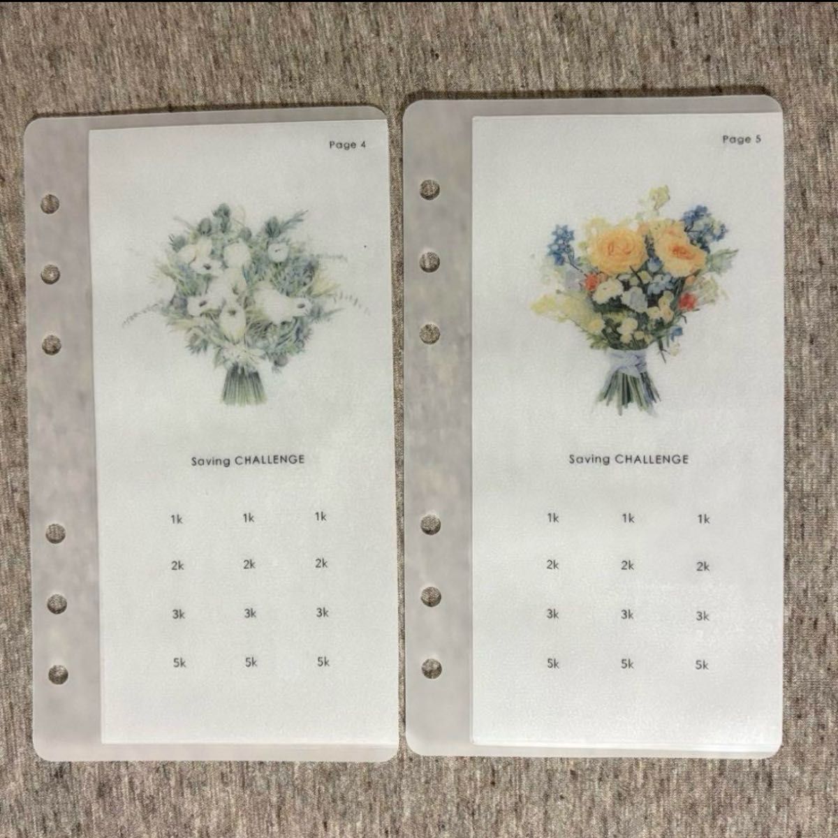 バインダー貯金 韓国 リフィル 7枚 A6用【sweet bouquet】｜Yahoo
