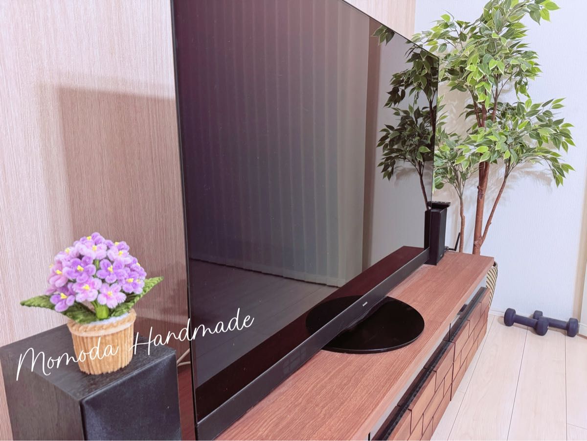 モールフラワー カラフルな紫陽花の鉢植え 3点セット ハンドメイド