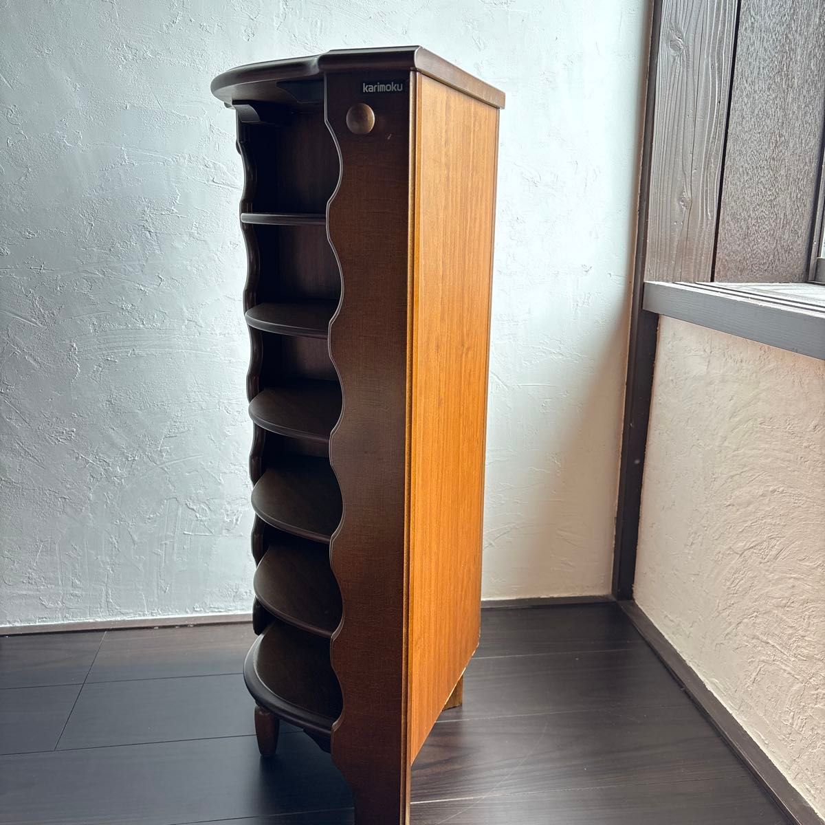 カリモク コーナーラック スリッパラック karimoku レトロ 木製