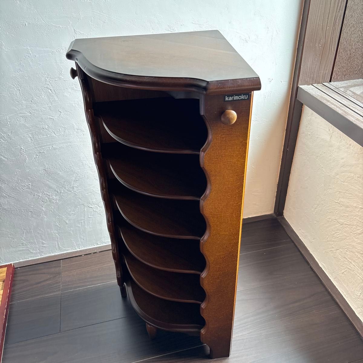 カリモク コーナーラック スリッパラック karimoku レトロ 木製
