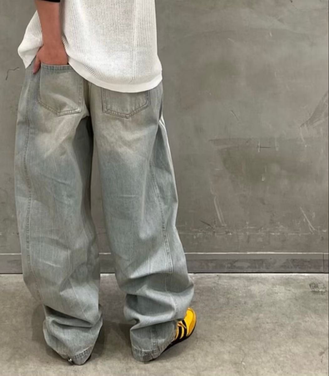 新品24】ADILENIUMシーズン3 バナナフィット ウォッシュドデニムパンツ