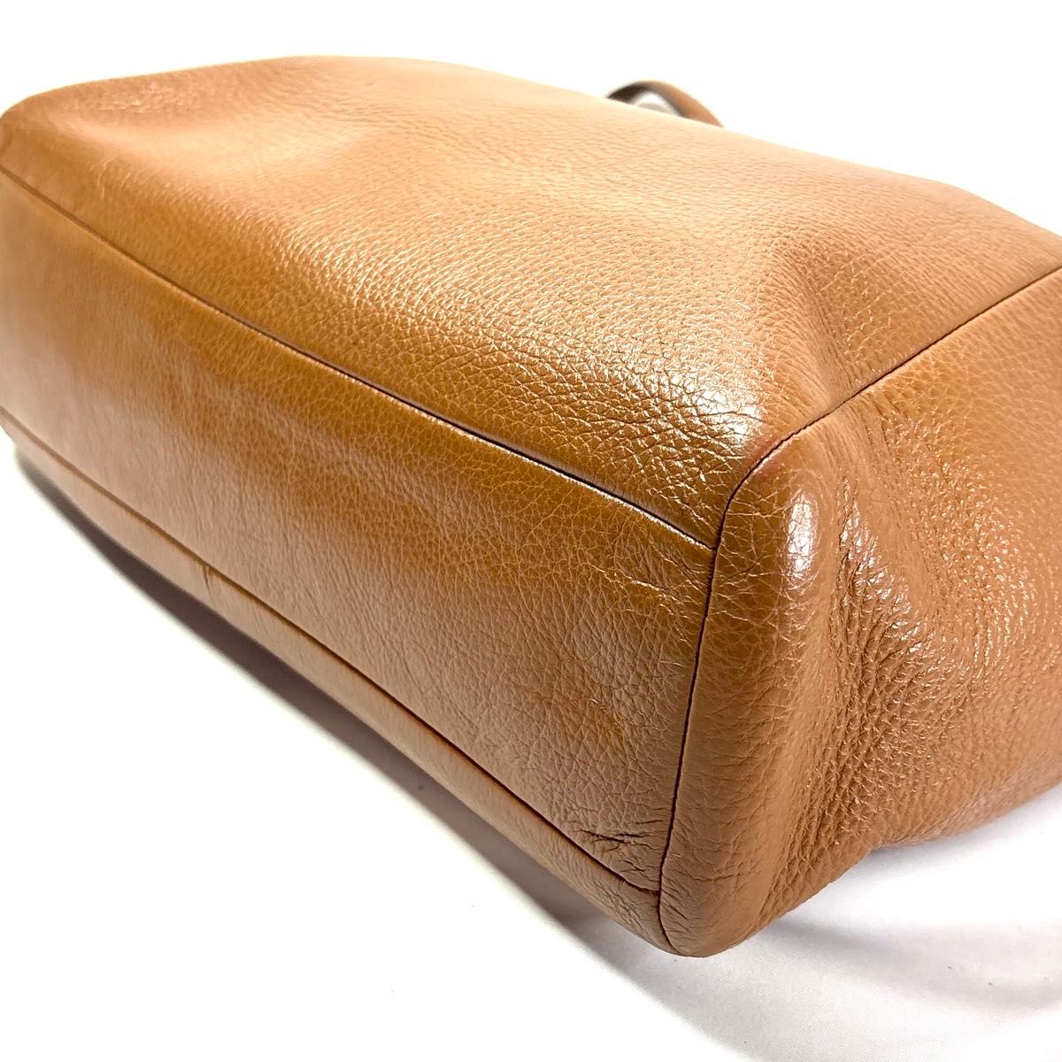 大人気】 COACH コーチ キャメル オールレザー トートバッグ ケルシー