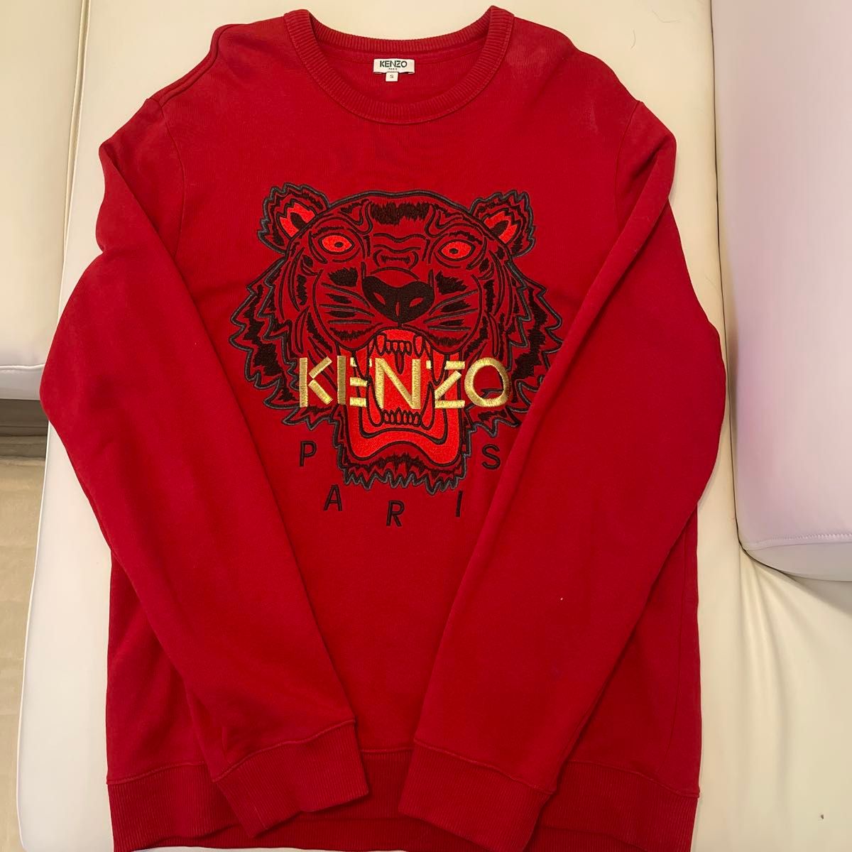 年末最終価格 ケンゾー KENZO トラ プリント トレーナー 赤 S メンズ