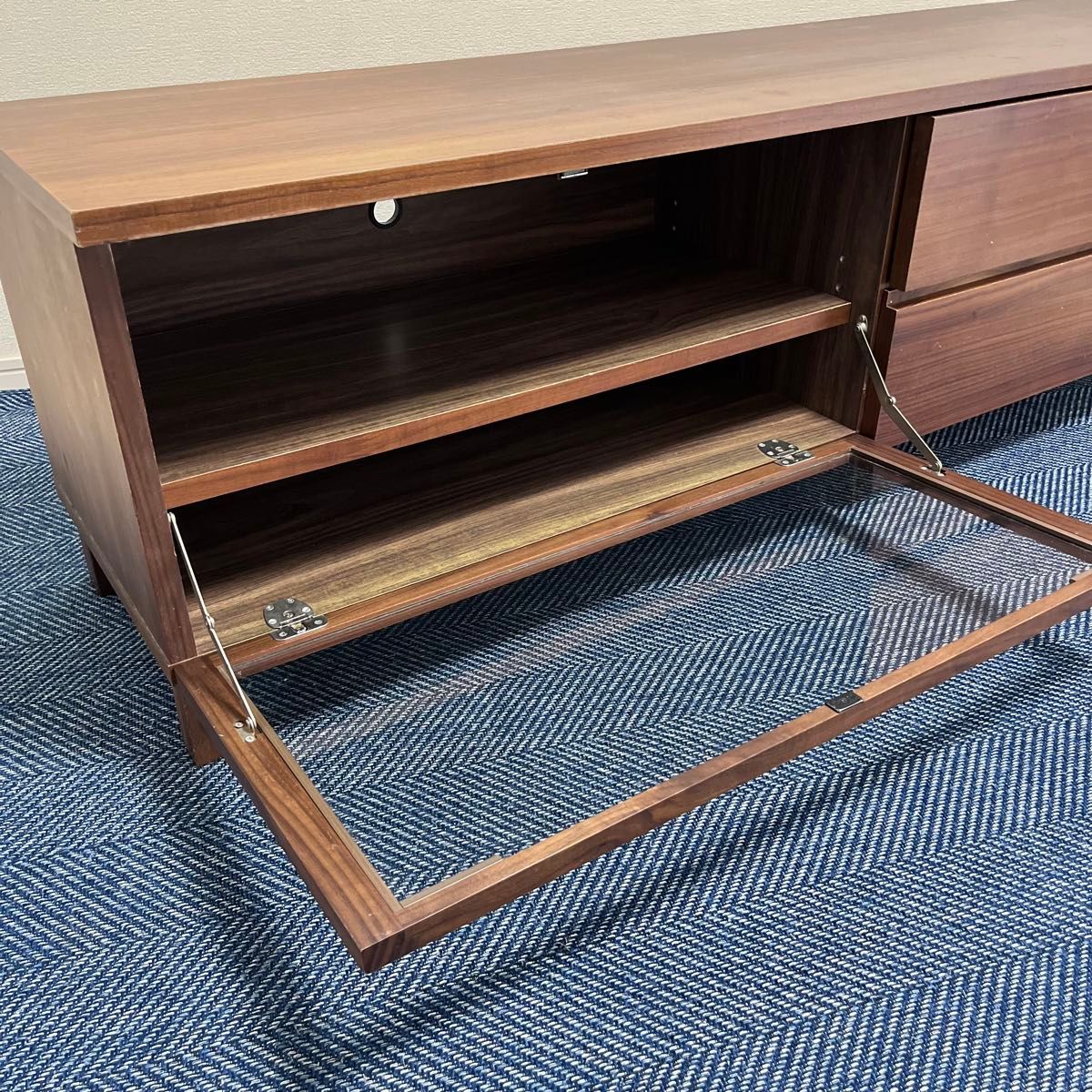 廃盤】無印良品 テレビボード AVボード 150cm ウォールナット 脚付