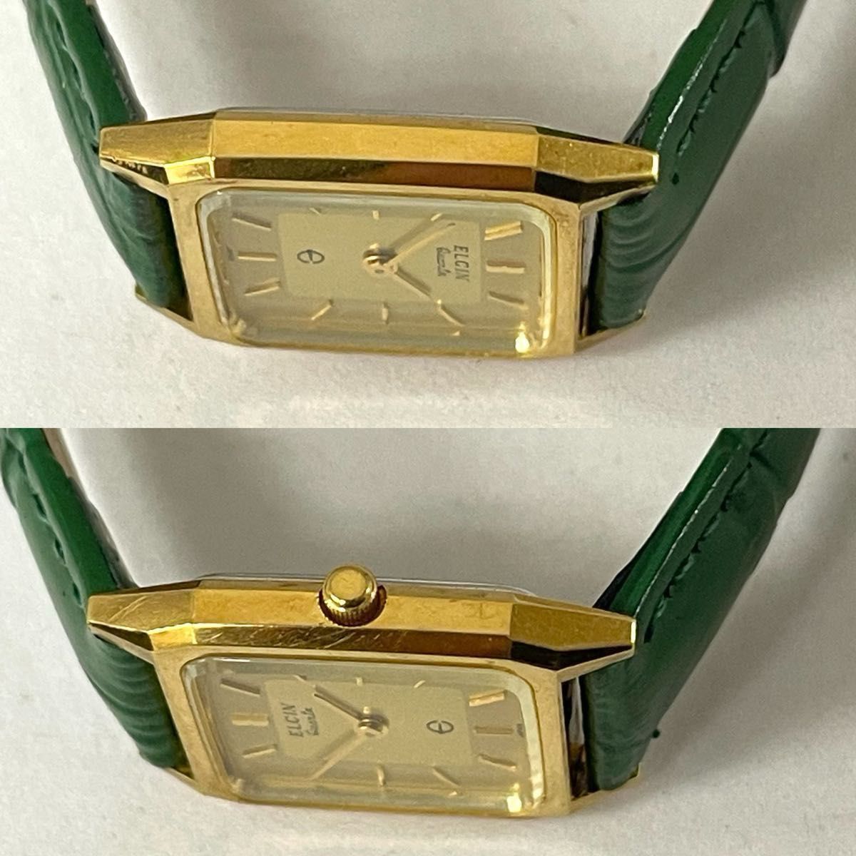 稼働 美品 ELGIN レディース腕時計 ゴールド スクエア エルジン 腕時計