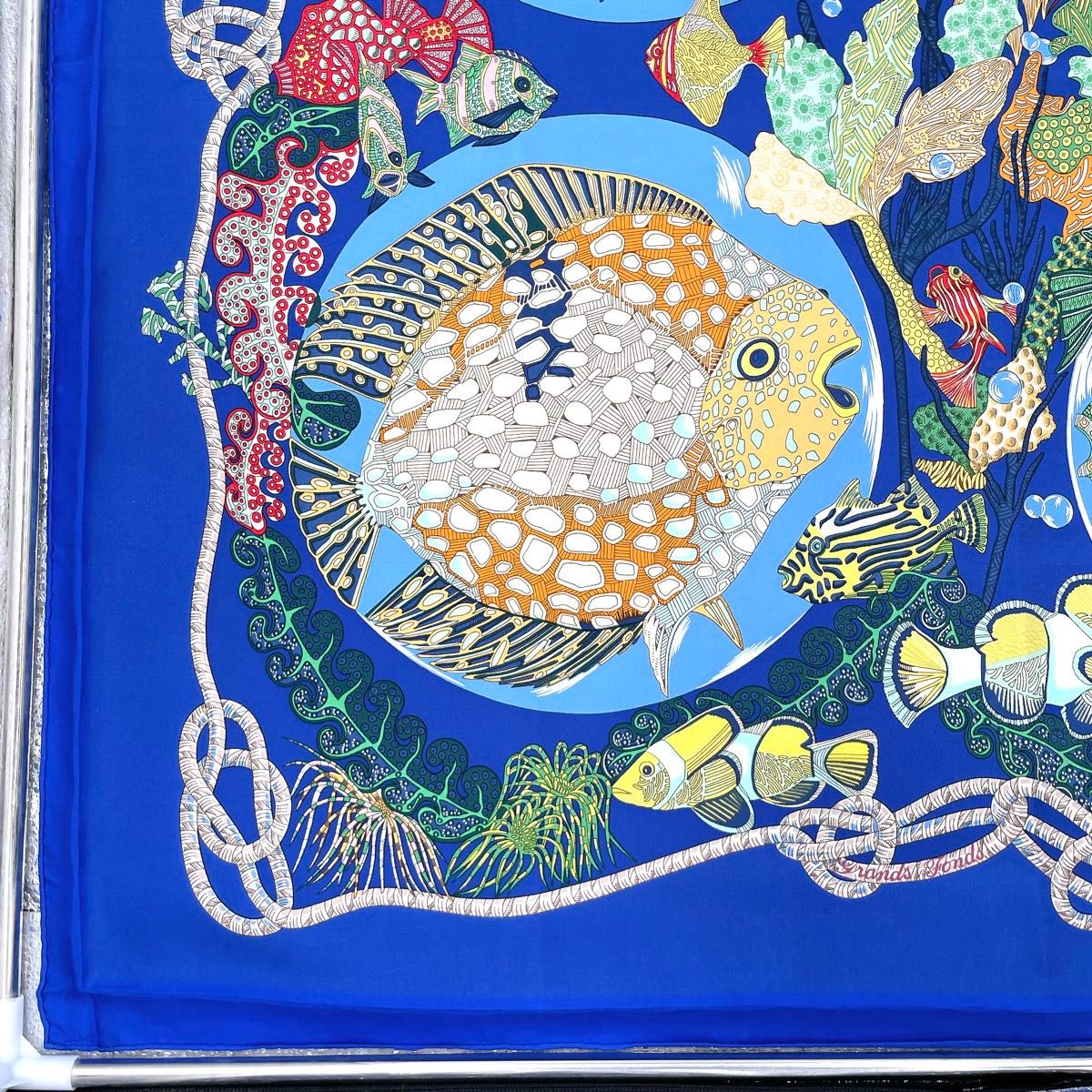 HERMES エルメス カレ90 Grands Fonds 深海 レディース スカーフ