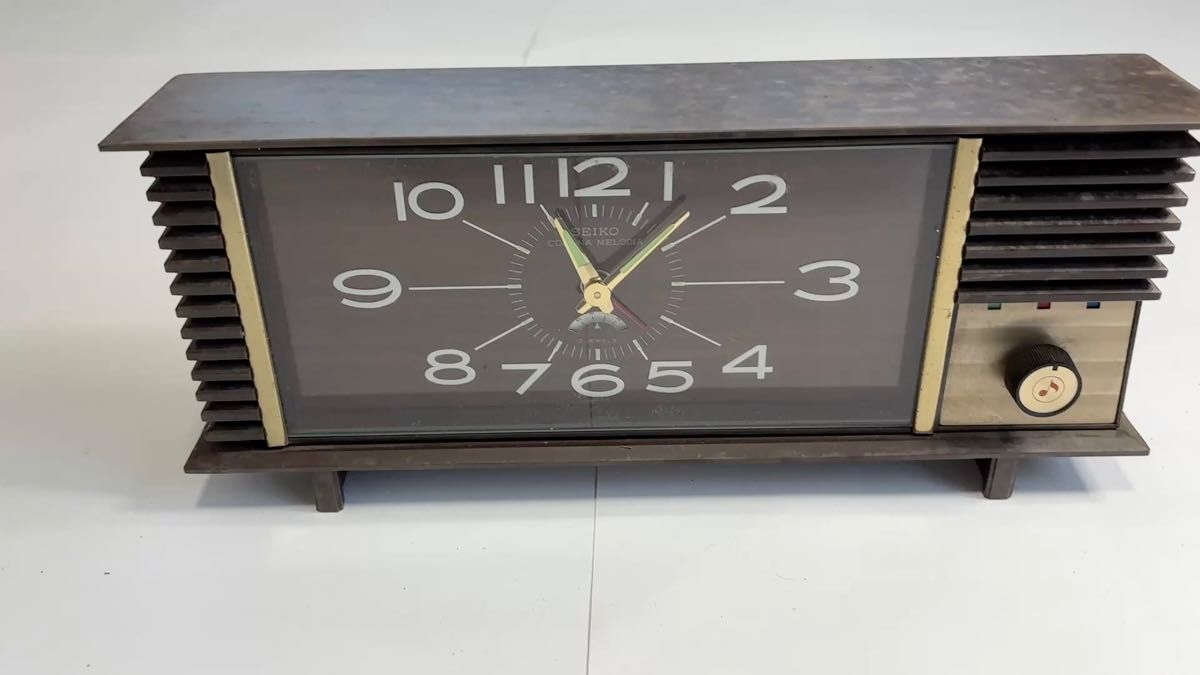 SEIKO 置き時計 昭和レトロ オルゴール ネジ巻き ゼンマイヴィンテージ