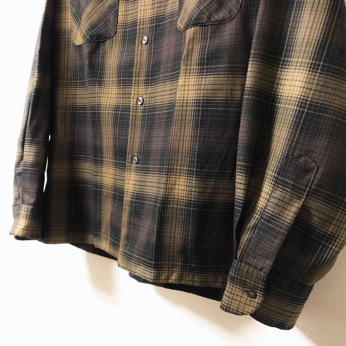 SPECIAL 60's ヴィンテージ TOWN CRAFT ウール 開襟シャツ オンブレ