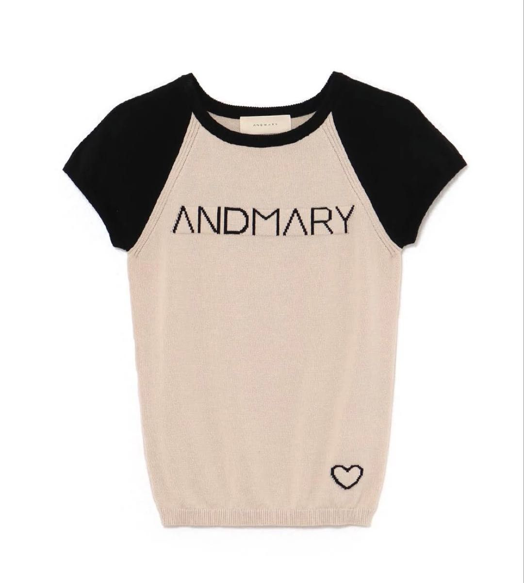 大人気完売品 新品タグ付 ANDMARY Mary logo knit tops beige