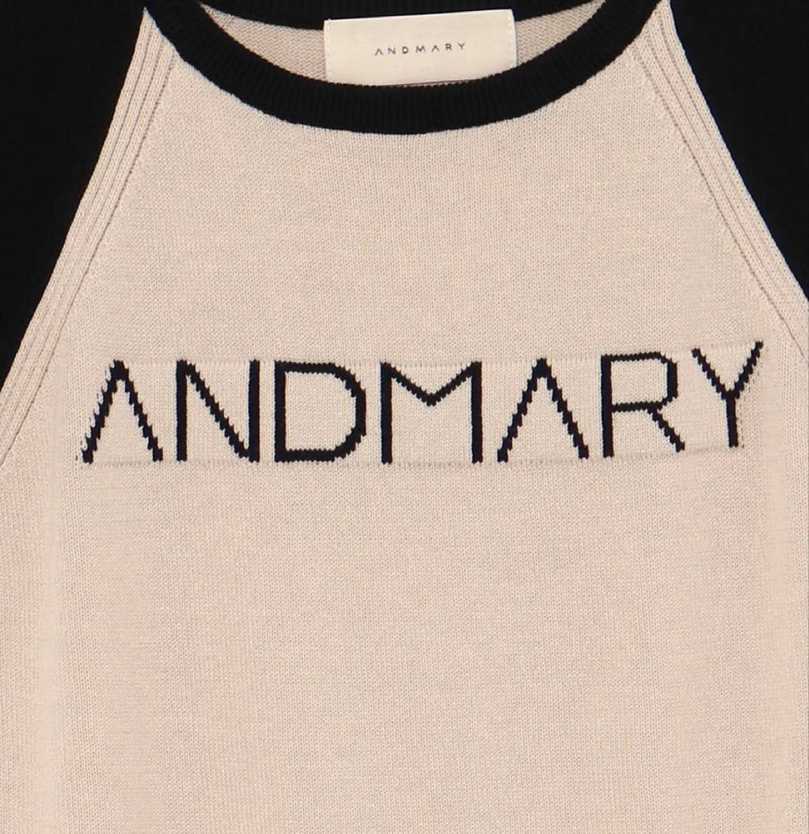 大人気完売品 新品タグ付 ANDMARY Mary logo knit tops beige