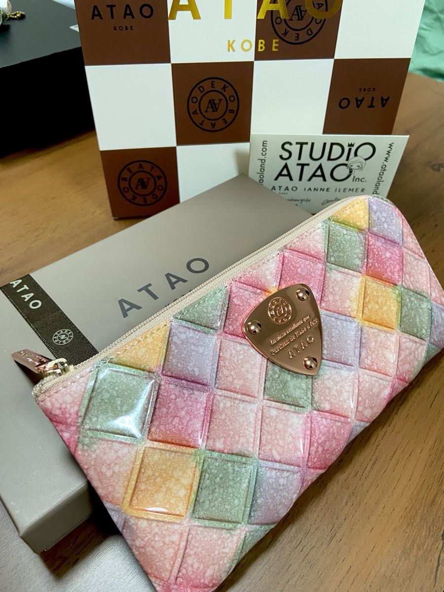 ATAO アタオ リモ ブロックパーティ シャングリラピンク 長財布｜Yahoo