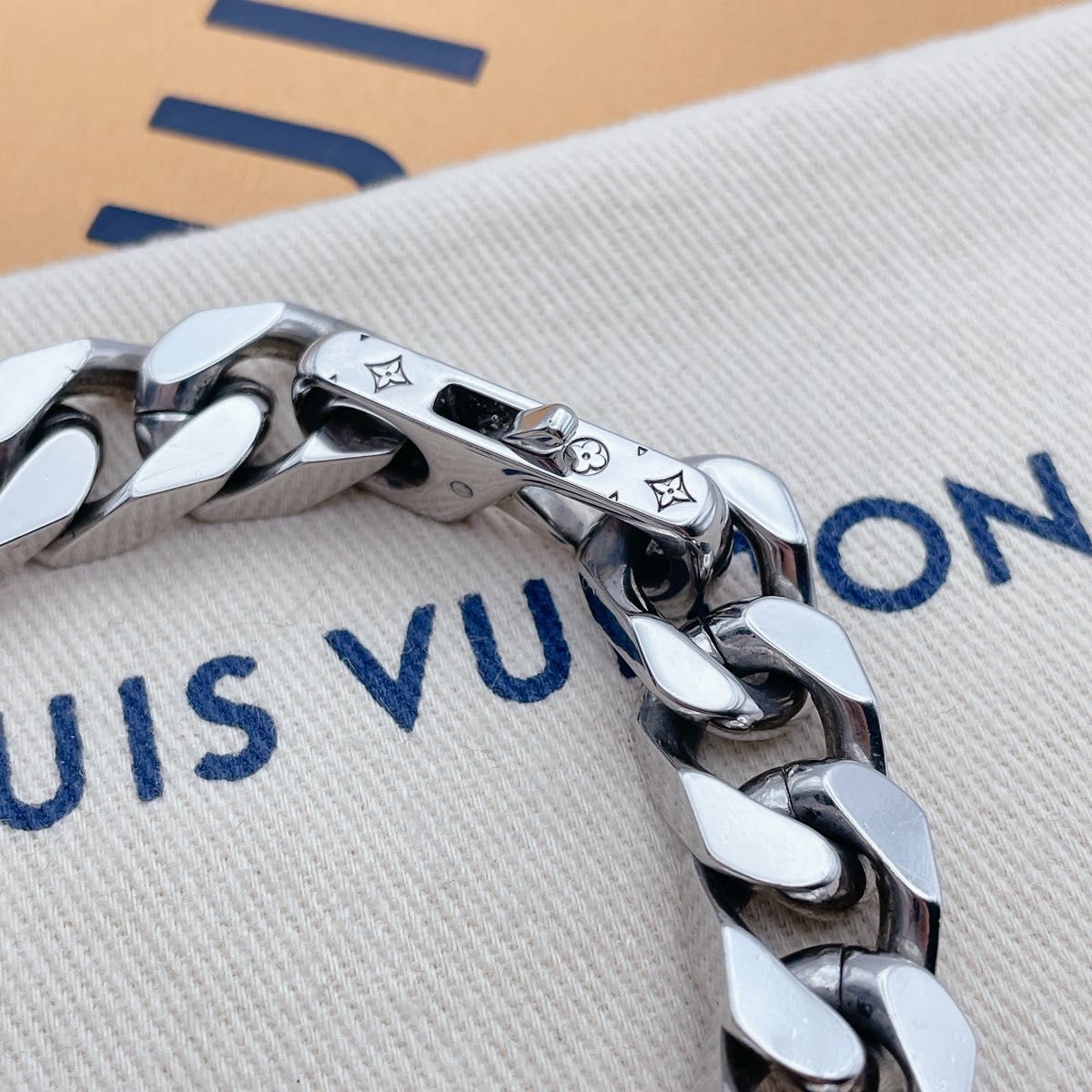 LOUIS VUITTON ブレスレット チェーン 喜平 プレート ID コリエ