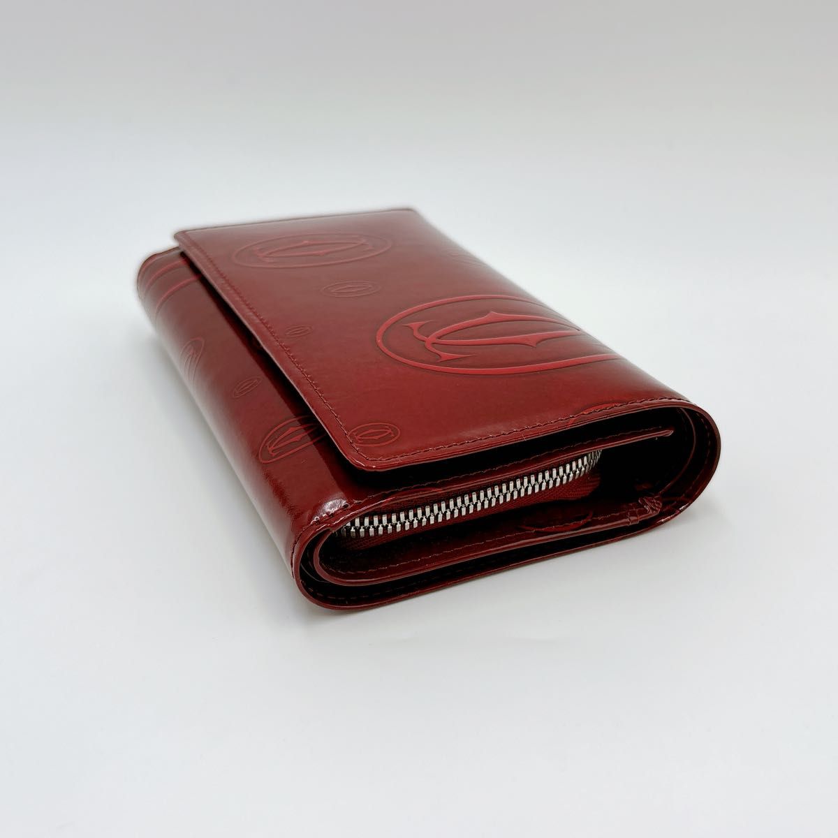 極美品 Cartier カルティエ ハッピーバースデー パテントレザー 二