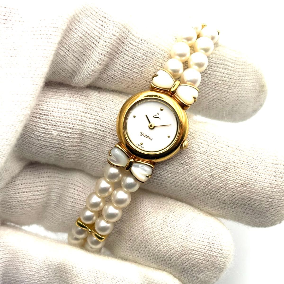 美品・稼動品】タサキ TASAKI ベビーパール リボン 真珠 ブレスレット
