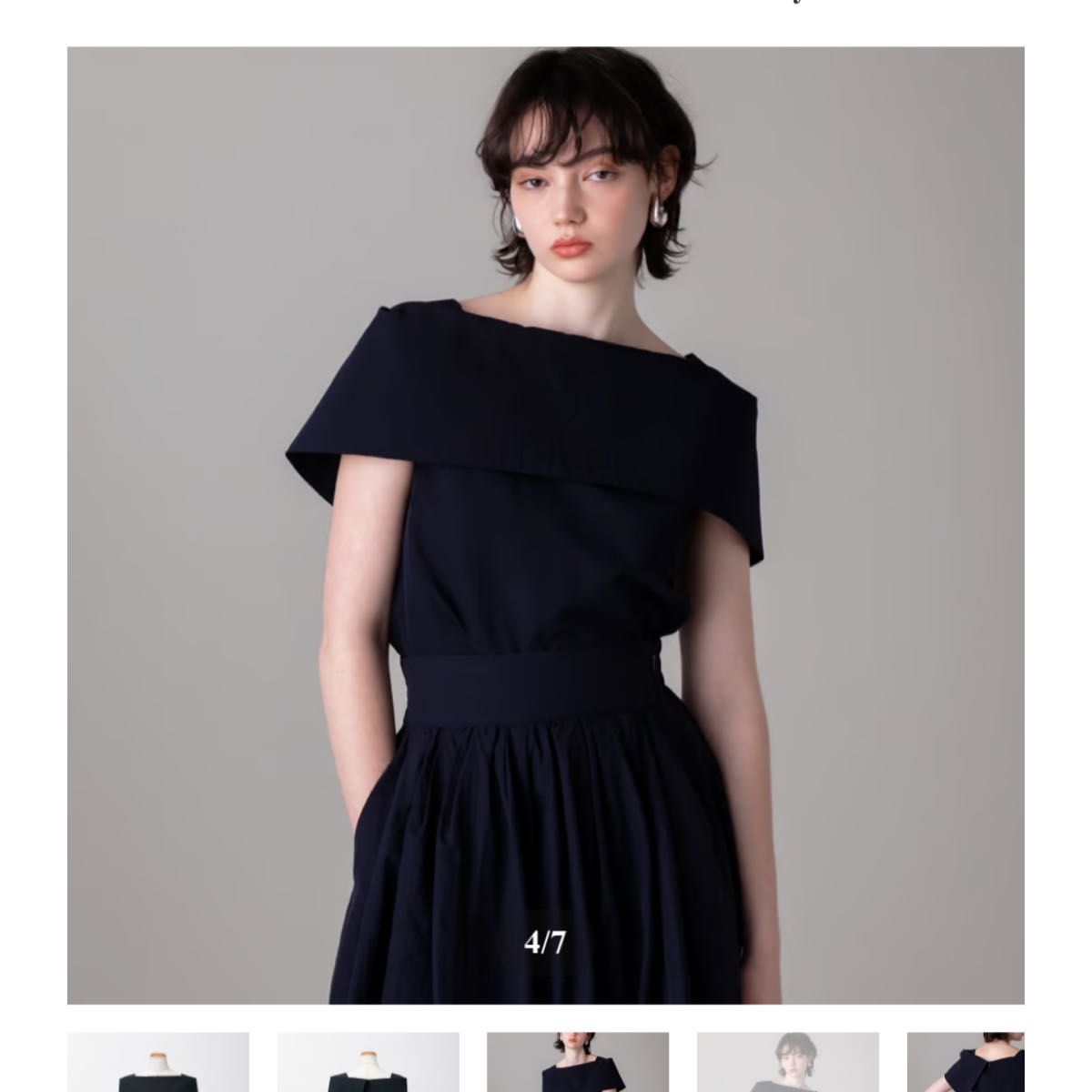 elu. Aurora blouse summer navy オーロラブラウス