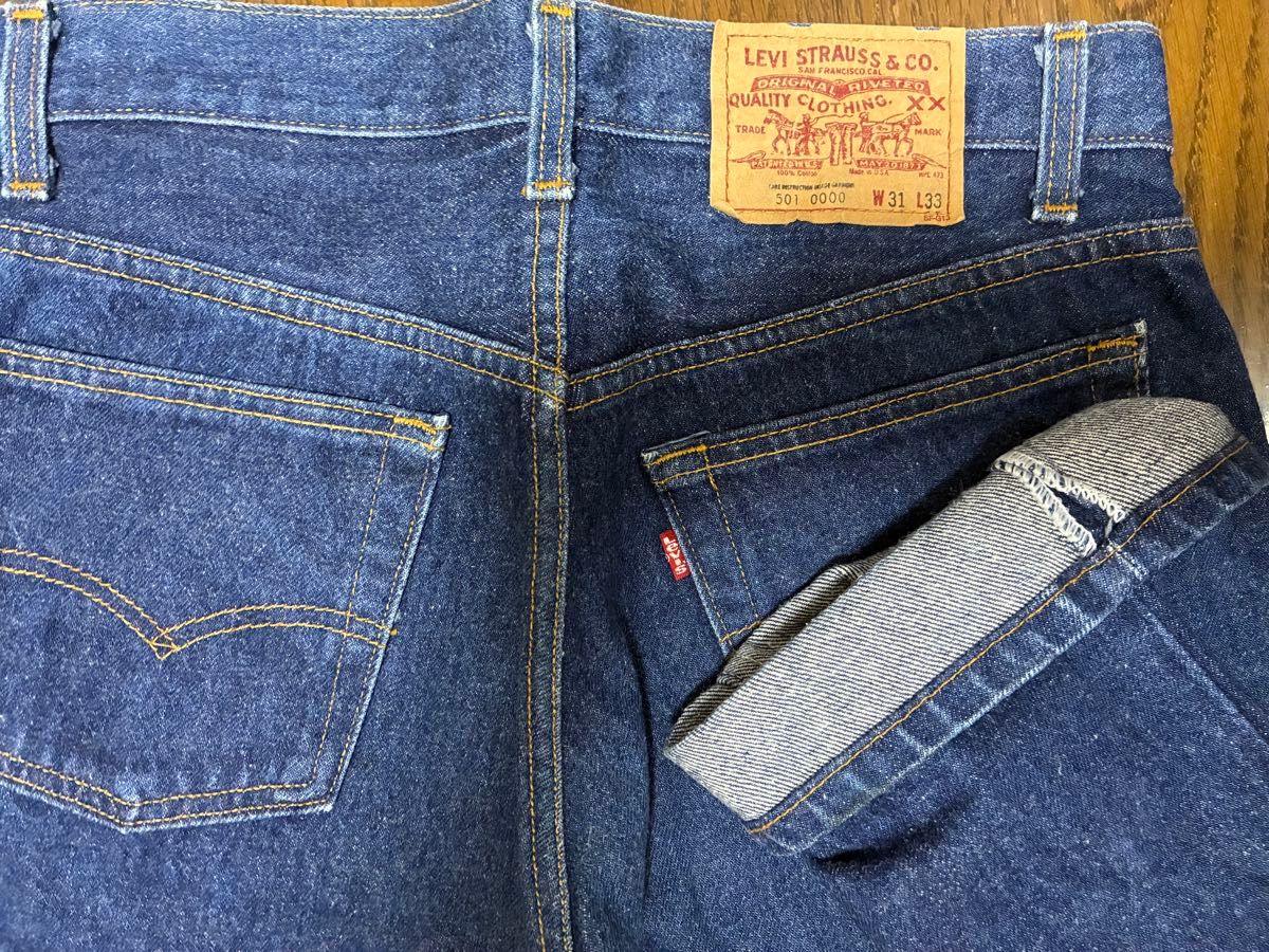 USA製 80s Levi's 501 ナイロンフット 黒ボタン W31 濃紺｜Yahoo