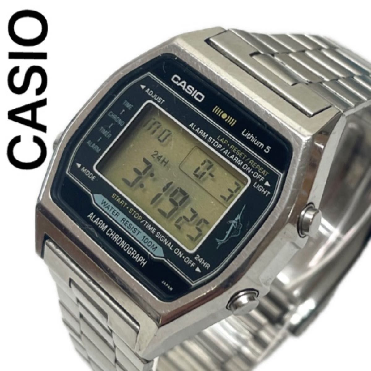 稼働 CASIO カジキ H101 リチウム5 70年代 アラームクロノ カシオ