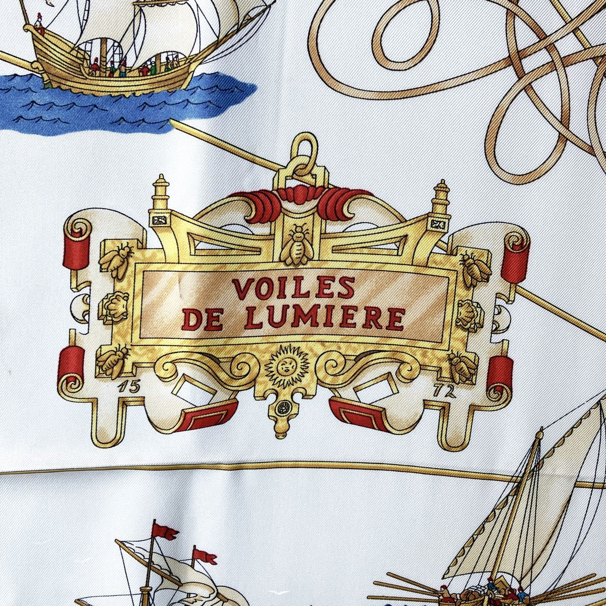 HERMES/エルメス カレ90 VOILES DE LUMIERE 光の帆船 シルク スカーフ