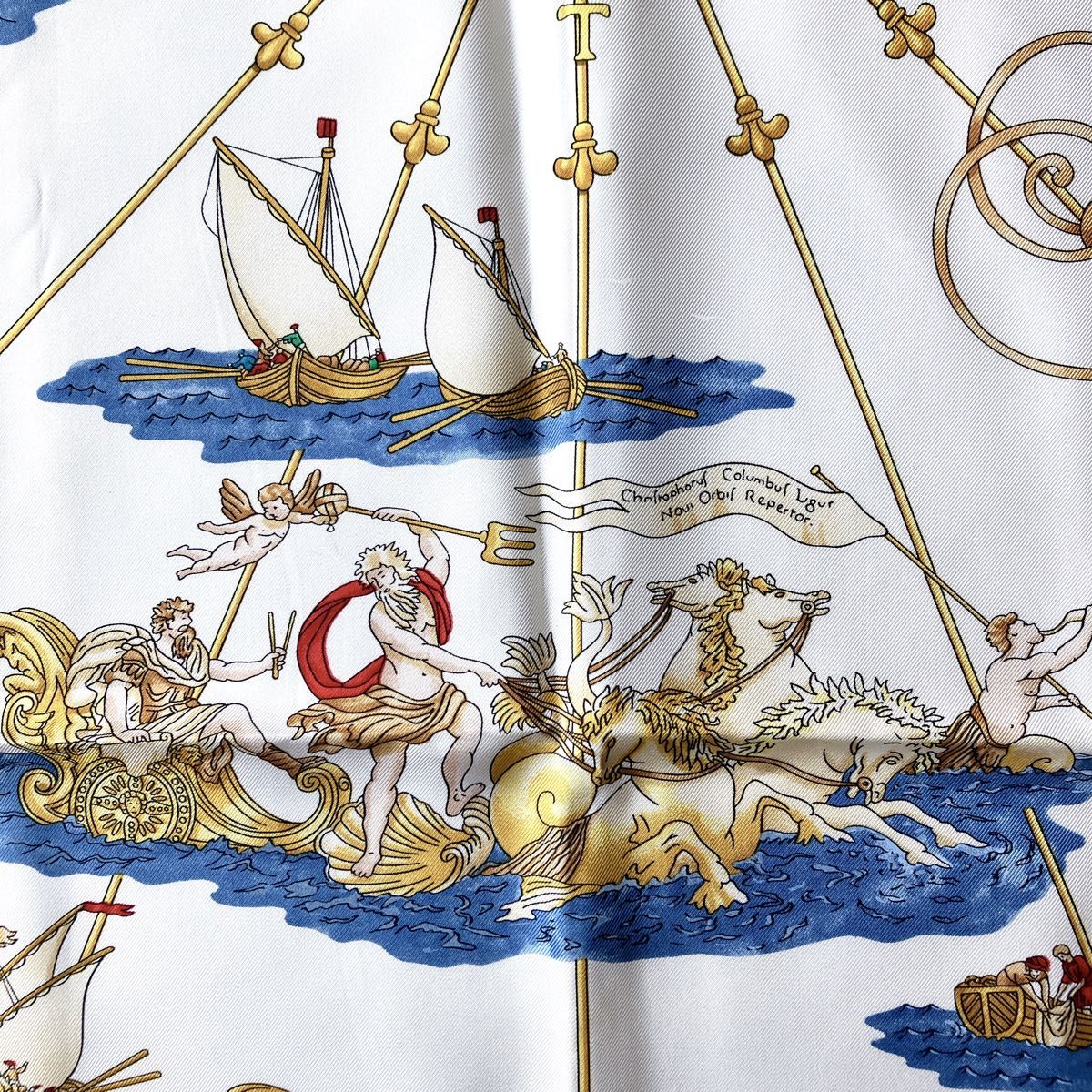 HERMES/エルメス カレ90 VOILES DE LUMIERE 光の帆船 シルク スカーフ