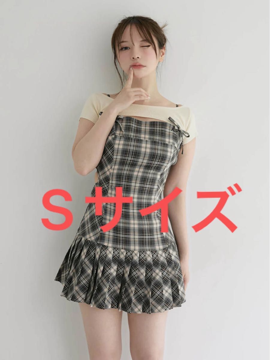 Andmary Karen check mini dress Beige Sサイズ AM1324 アンドマリー