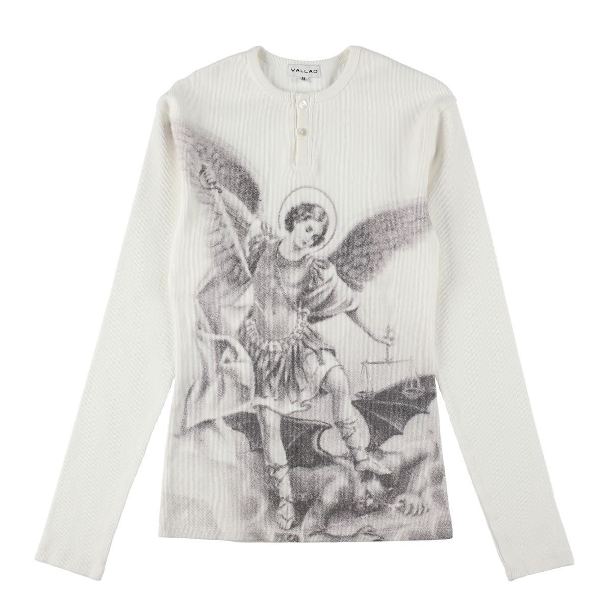 V HENRY NECK L/S サイズM VALLAD V HENRY NECK L/S ホワイト iO着用