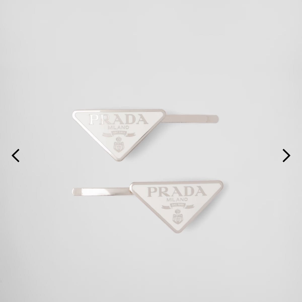 PRADA プラダ メタル ヘアピン ヘアアクセ ヘアアクセサリー ホワイト